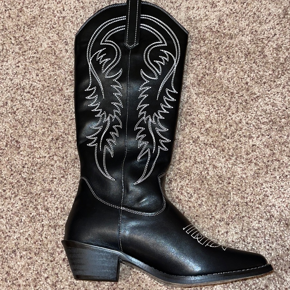 black cowboy boots